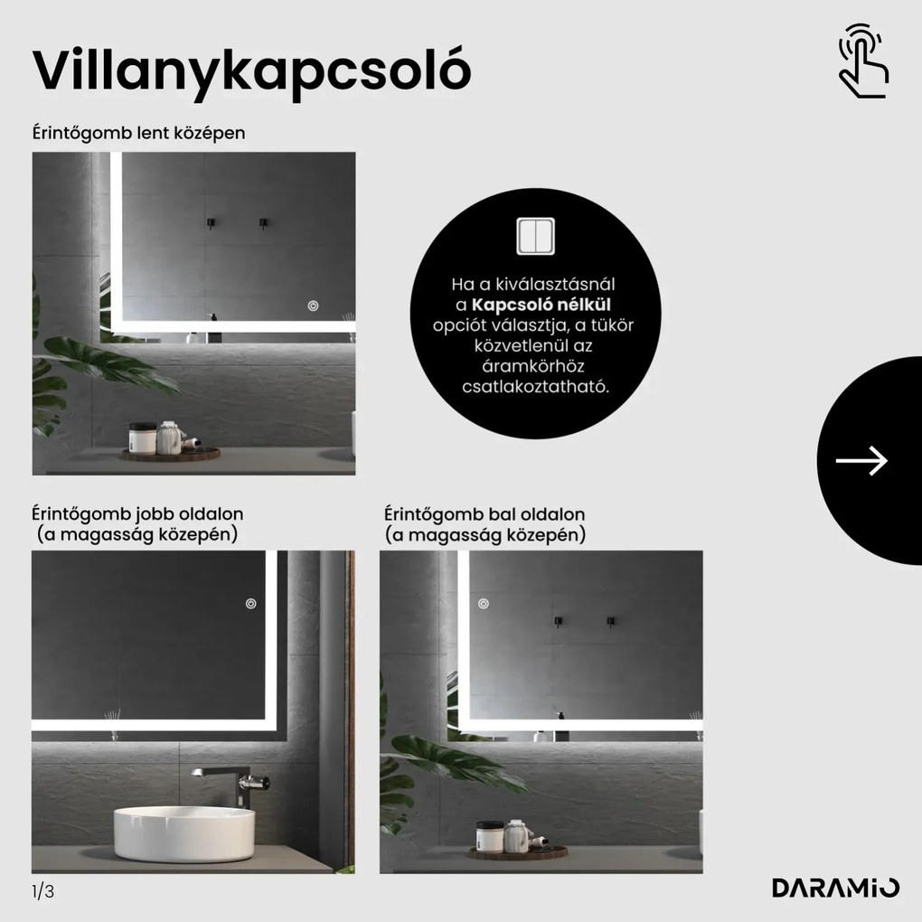 Tükör LED világítással F2