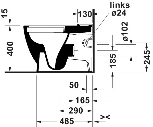 Duravit 20600900002 - D-CODE kombinált WC, kerámia/fényes fehér