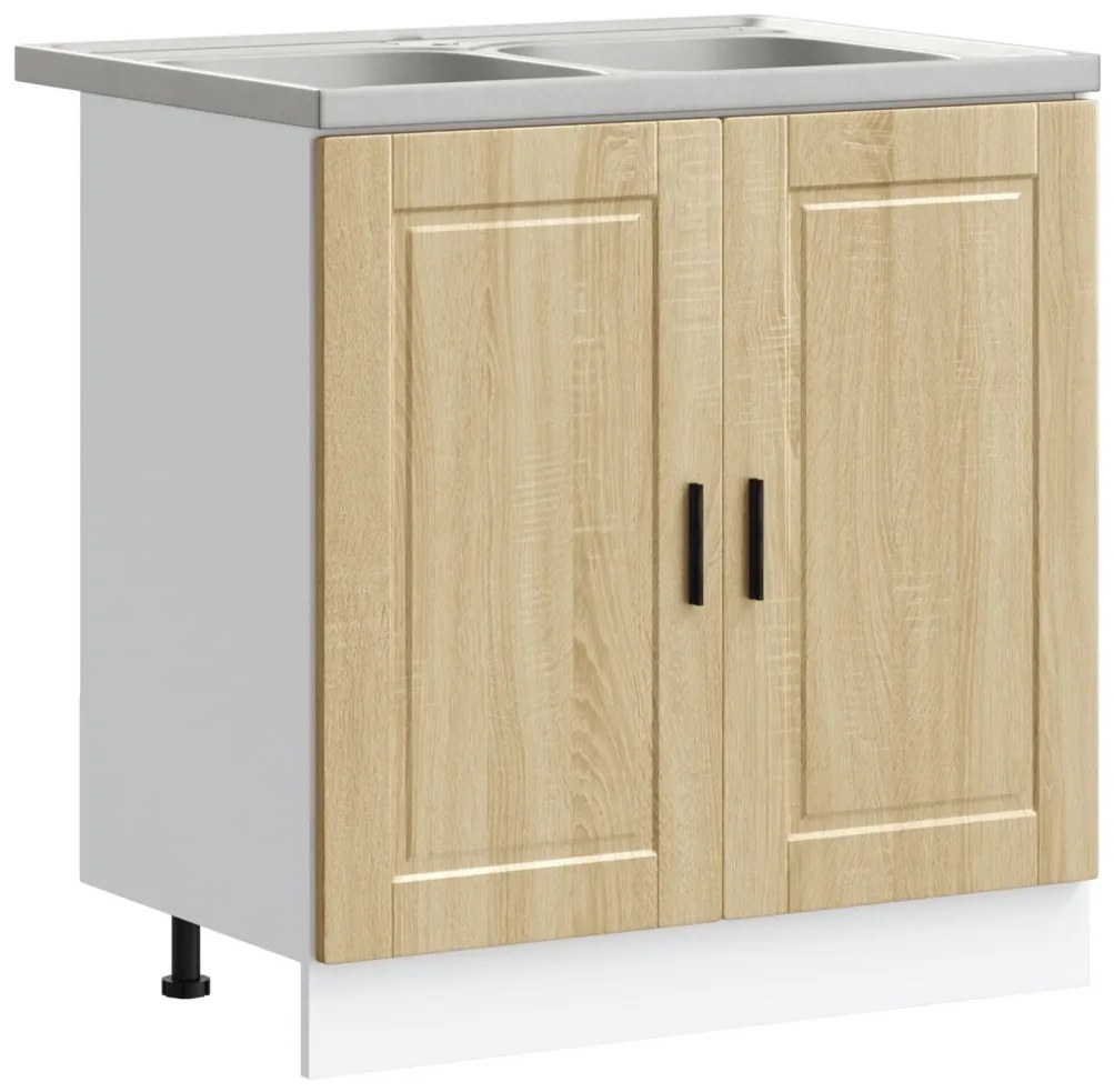 Mosogatószekrény Porto 2 pcs Barna 80 x 46 x 84.5 cm Faanyag