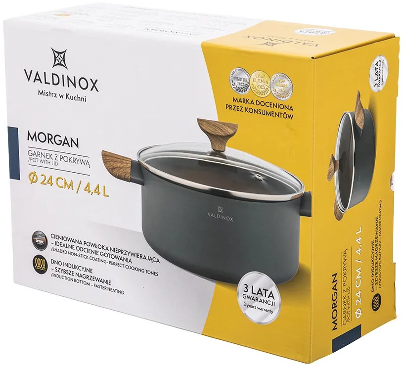 Valdinox Morgan fedeles serpenyő 24 cm, 4,4 l, 24 cm
