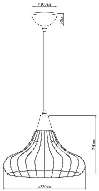 Lámpa Mennyezeti lámpatest LOTTE,2646,AC220-240V,50/60Hz,1*E27,IP20,átmérő 33cm,egyes,arany