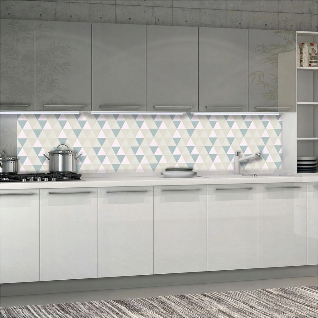 Fotótapéta Geometria és háromszögek Pasztell árnyalatok Kék 250x60 +ragasztó