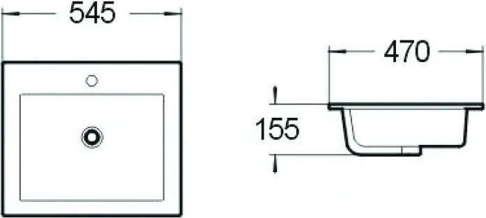 Mexen Salma 54 x 47 cm-es, munkalapba süllyesztett mosdó, fehér - 25395400