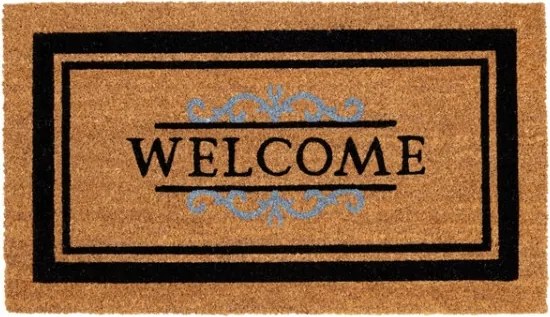 Lábtörlő otthonra lakásba öko kókusz cipő Welcome világos 70x40