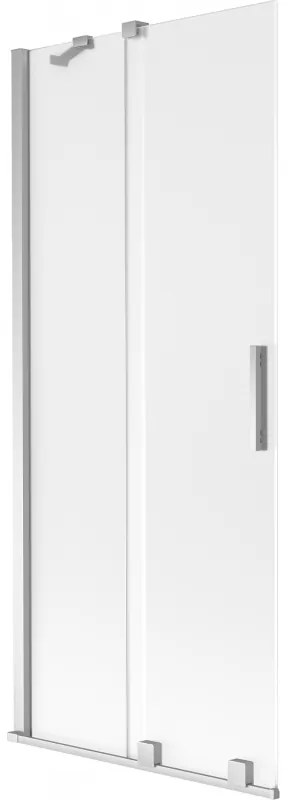 Mexen Velar, 2 szárnyas eltolható kádparaván 80 x 150 cm, 8 mm mattüveg, króm, 896-080-000-31-01