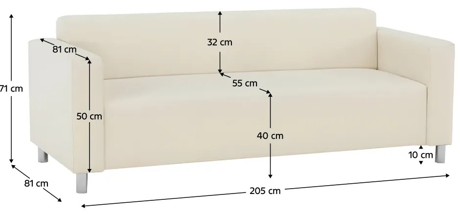 3-személyes, textilbőr bézs, HOMKER