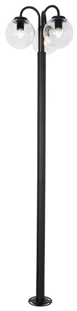 Fekete lámpás műanyaggal 200 cm 3-lámpás IP44 - Sfera