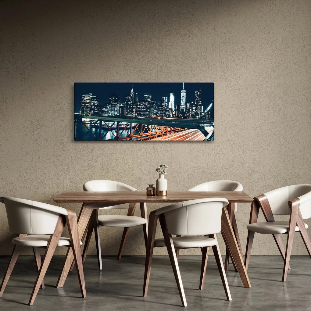 Egy éjszakai város képe (120x50 cm)