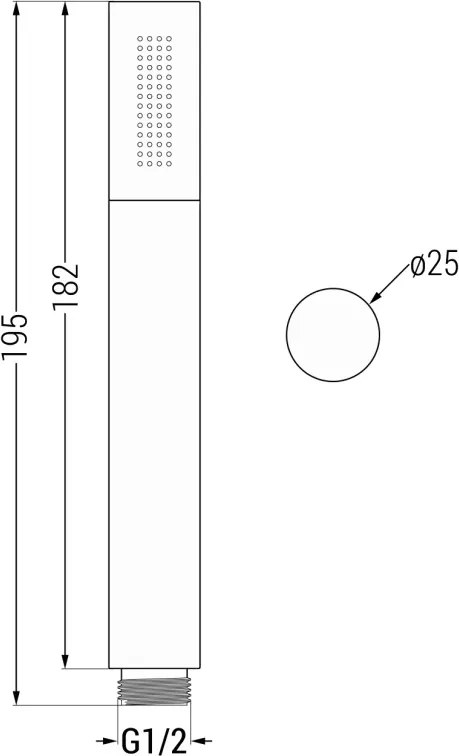 Mexen Kai DR70 kádtöltő-zuhany készlet beépített esőztetővel, 25 cm króm - 77602DR70251-00
