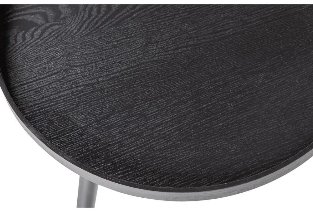 Mesa fekete tárolóasztal, ø 45 cm - WOOOD