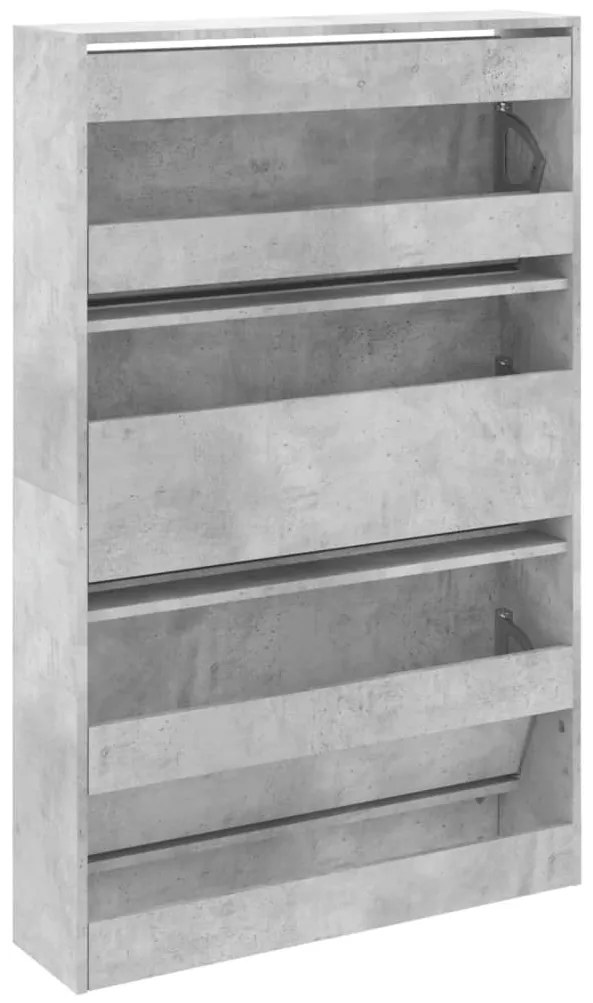 betonszürke szerelt fa cipősszekrény 80 x 21 x 125,5 cm