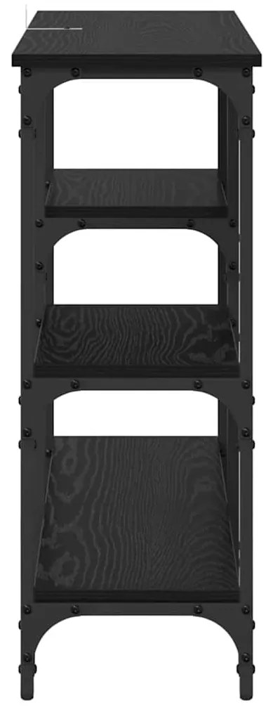 vidaXL polcokkal tárolóval Musta tammi 80 x 29 x 75 cm Faanyag