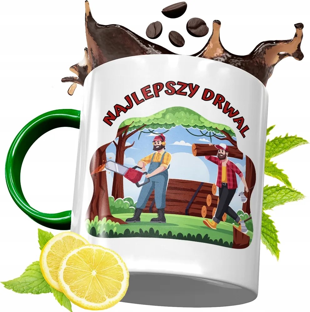 Zöld Bögre Favágónak Születésnapi Ajándék fényképes nyomtatással