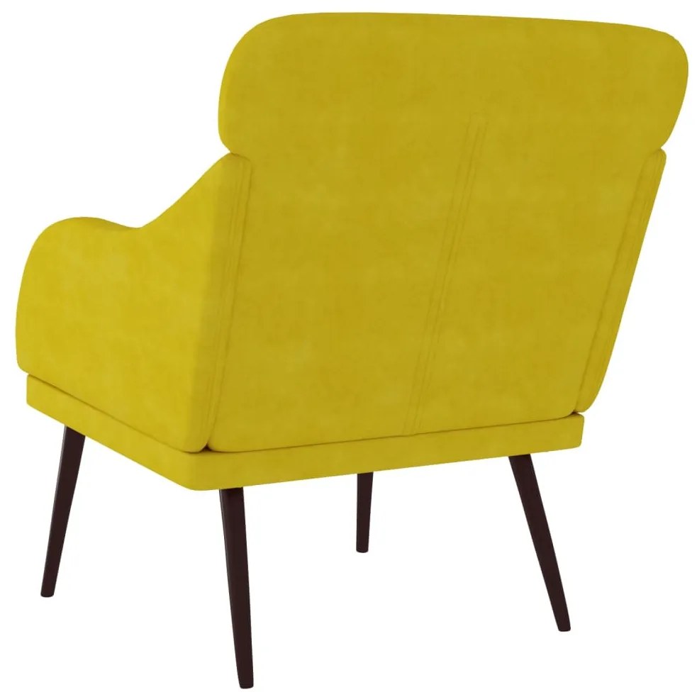 sárga bársonyfotel 63 x 76 x 80 cm