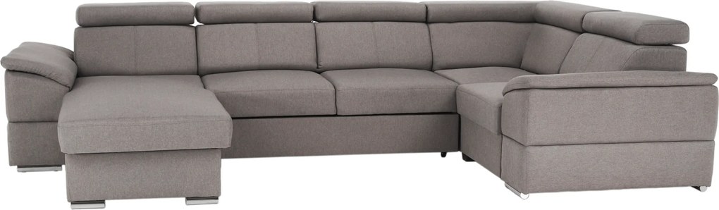 Ülőgarnitúra, szükésbarna Taupe, balos kivitel, SEGORIA ROH U