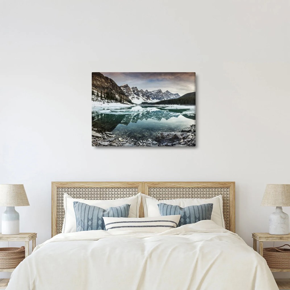 Kép - tó télen (70x50 cm)