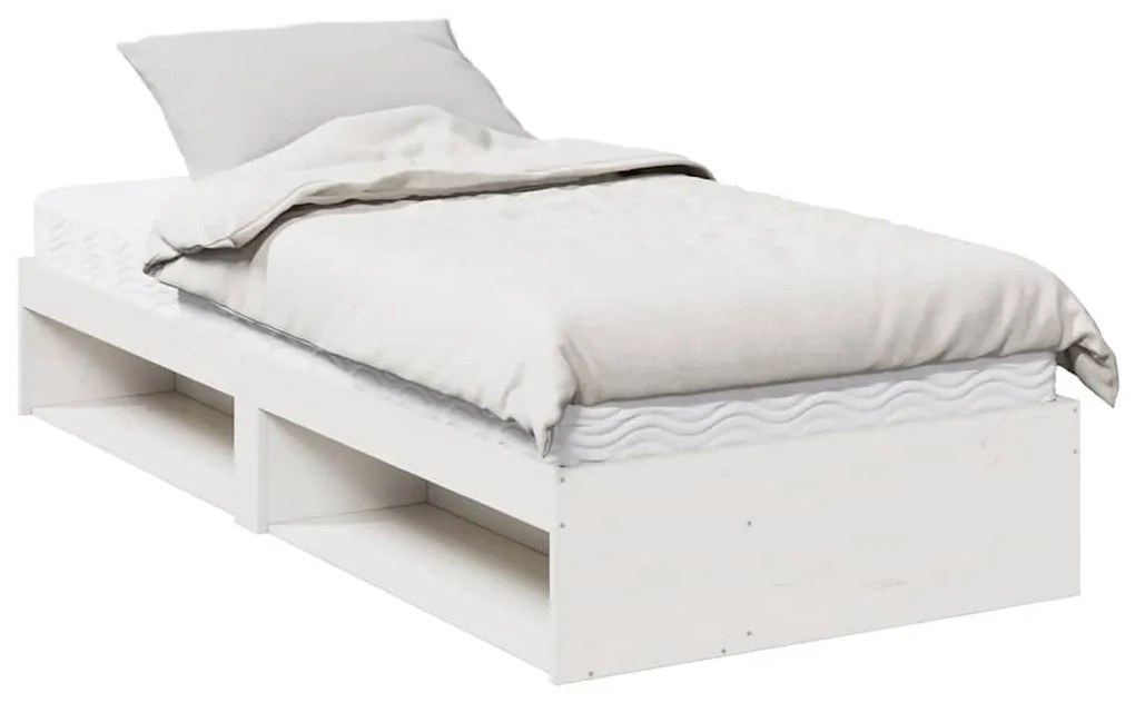 nappali ágy matraccal fehér 100x200 cm tömör fa fenyőfa