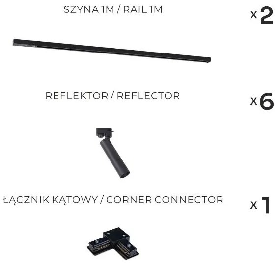 Zuma Line 3577 - LULU sínes rendszerű spotlámpa 6xGU10/35W/230V fekete