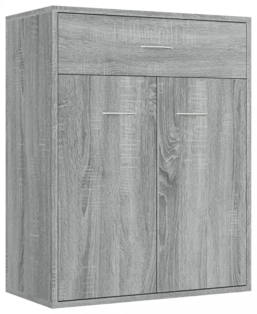 szürke sonoma színű szerelt fa tálalószekrény 60 x 30 x 75 cm