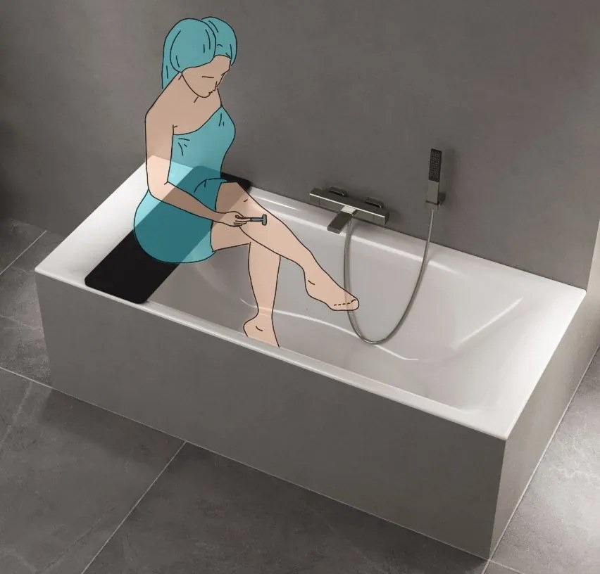 Sapho, UNIVERZÁLIS fürdőülés, 70x25 cm, fekete