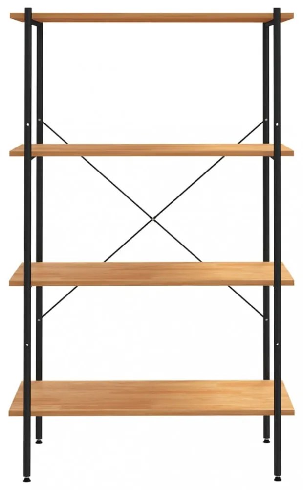 fekete és tölgy 4 szintes polcrendszer 80 x 40 x 130 cm