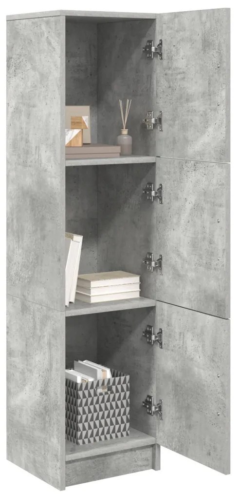 Magas Tároló Beton szürke 31,5 x 32 x 124 cm Faanyag