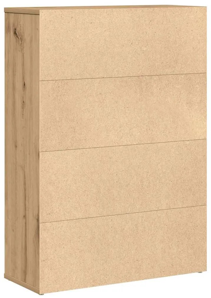 kézműves tölgy színű szerelt fa könyvespolc 60x24x85 cm