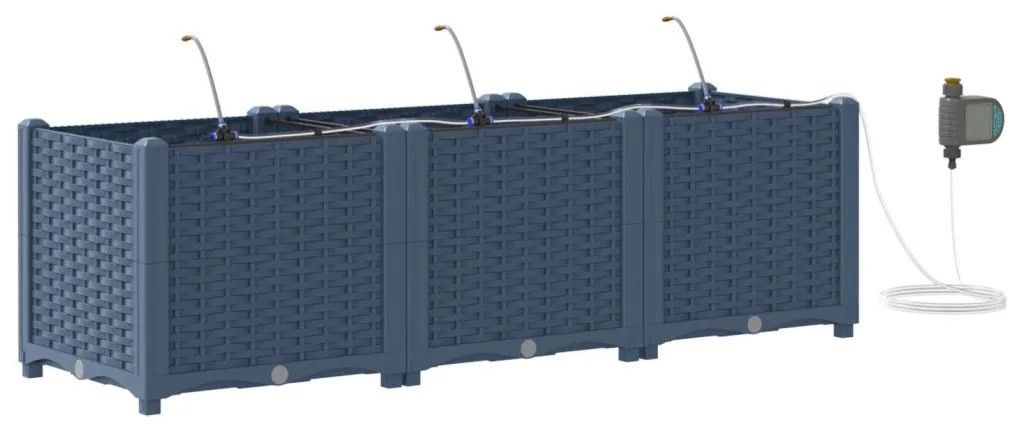 Kerti ültetők Szürke 120 x 40 x 37.5 cm Acél