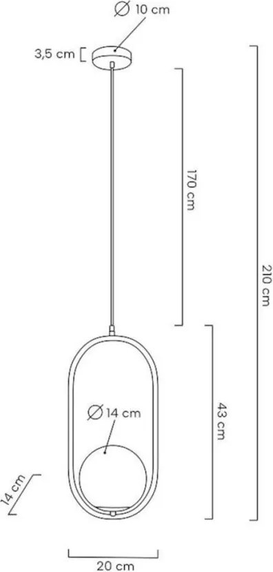 King Home AURELIA MSE010100301 Függőlámpa 1x250V/E14 IP20
