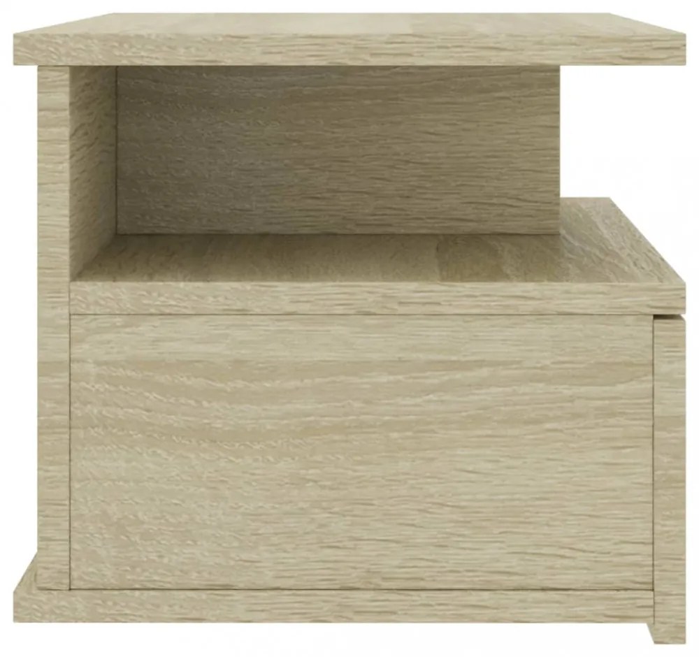 2 db sonoma tölgy szerelt fa lebegő éjjeliszekrény 40x31x27 cm