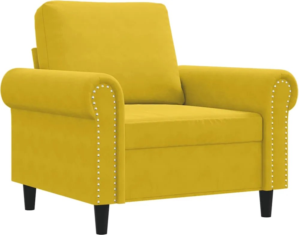 vidaXL sárga bársony kanapéfotel 60 cm