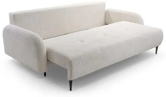 Kihúzható kárpitozott háromszemélyes kanapé CLOUDY, krémszínű