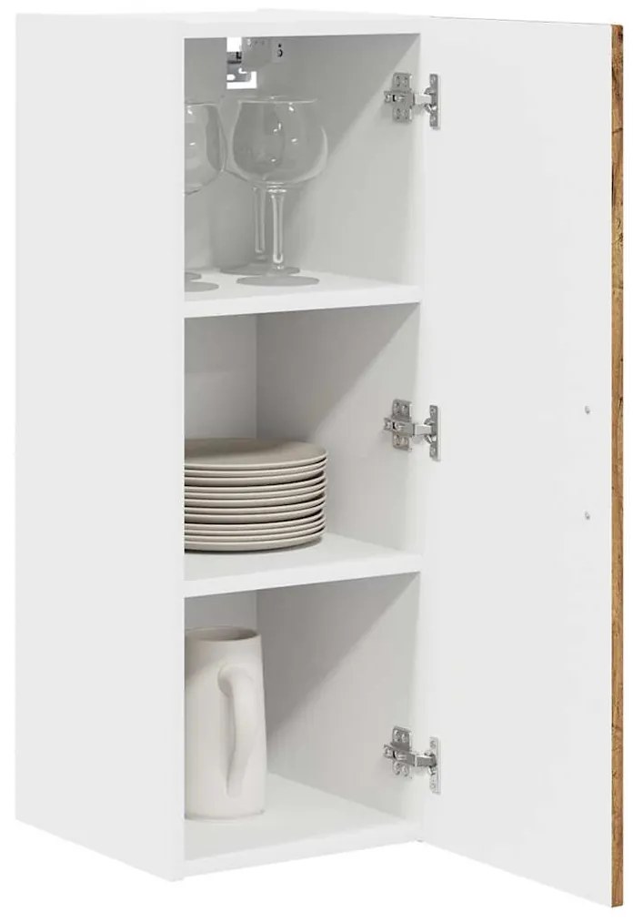 Fali konyhaszekrény polcokkal Öreg fa 30 x 31 x 80 cm Faanyag