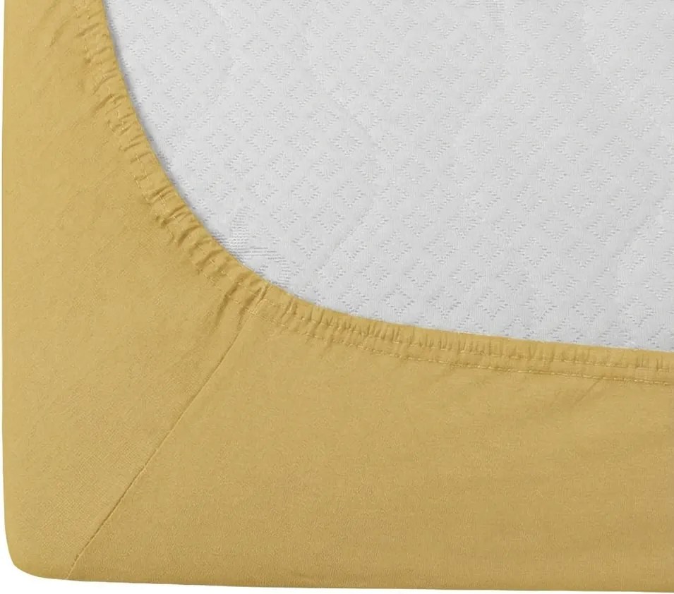 Jersey sárga lepedő BASIC 90x200 cm