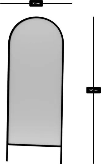 Basiko tükör, fekete, 70 cm