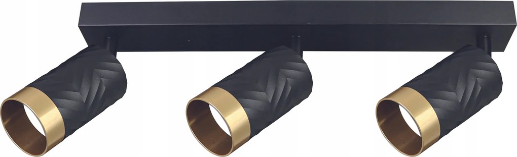 Arras 3 fali-mennyezeti lámpa fekete-arany GU10