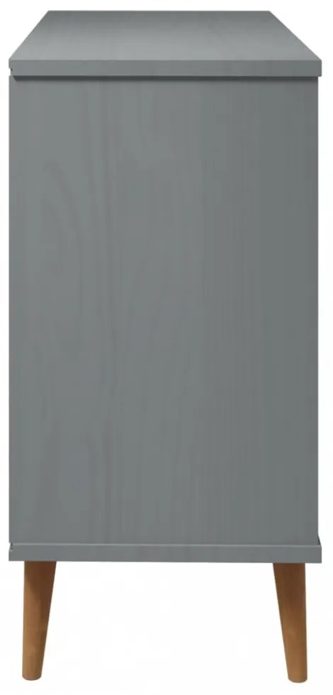 MOLDE szürke tömör fenyőfa fiókos szekrény 113 x 40 x 80 cm