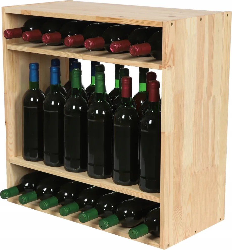 Bortartó állvány palacktartó szekrény bortartó állvány Moduláris 32 palack Tömör