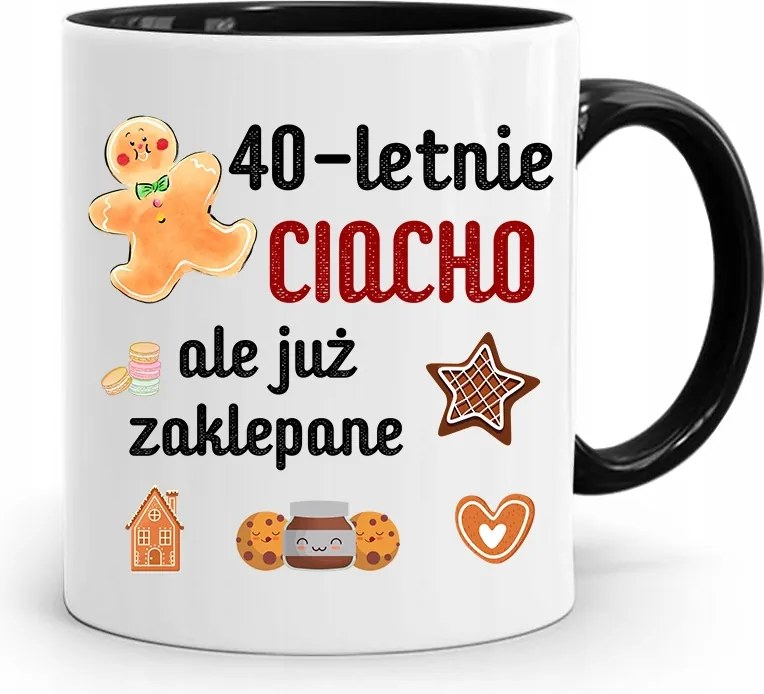 Születésnapra 40 40-es 40-es Bögre Fekete Ajándék fényképes nyomattal