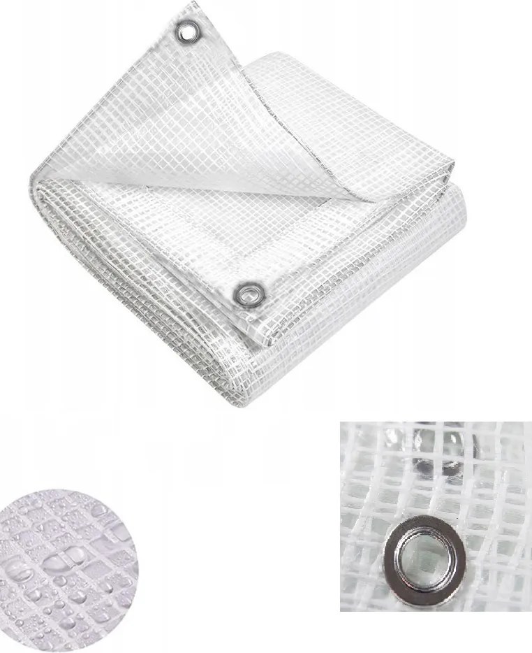 Védőponyva Fehér Átlátszó 100 g/m2 3x5 Erős