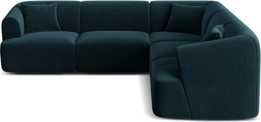 Petróleum színű bársony sarokkanapé Campi – Cosmopolitan Design