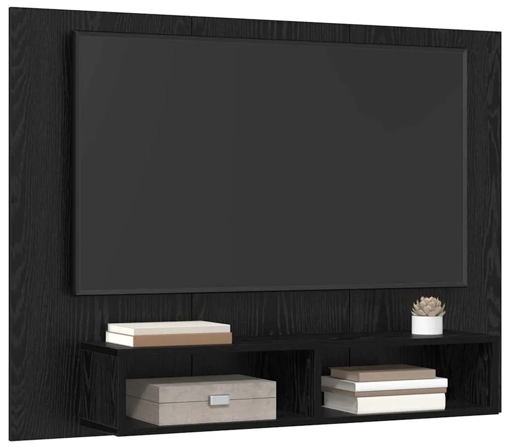 Fali TV Szekrény Musta tammi 120 x 23.5 x 90 cm Faanyag