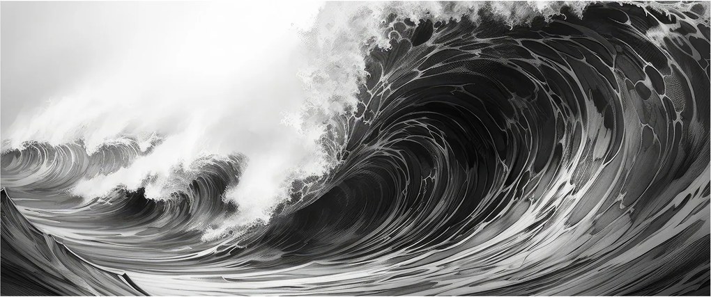 Kép - Hullámok festése (120x50 cm)