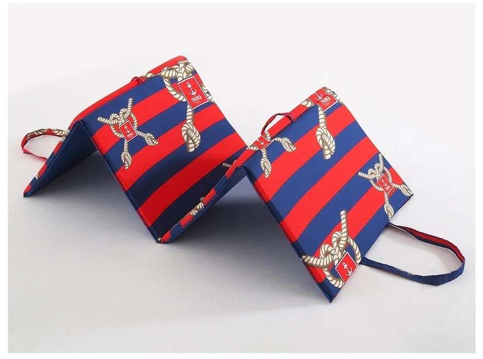 Piros-kék kerti székpárna napozóágyra 49x137 cm Ship Rope – B.E.S.