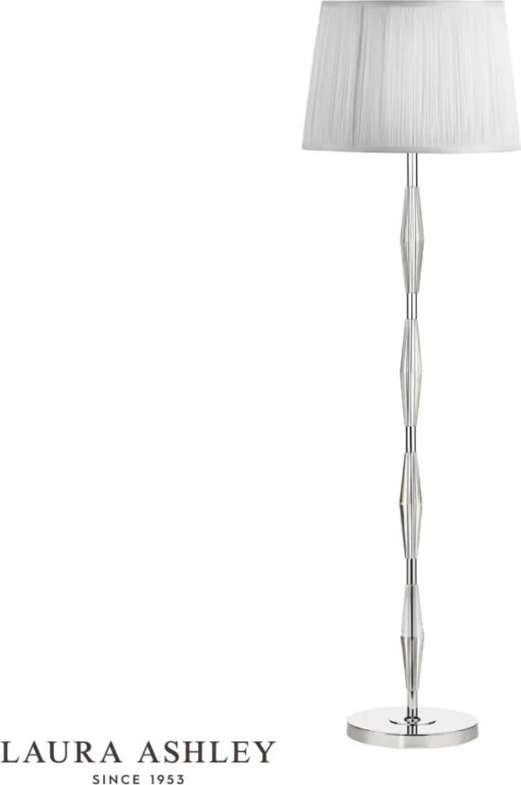 LAURA ASHLEY 3756052-Q Kristály Állólámpa Fehér, Csiszolt króm B22 IP20