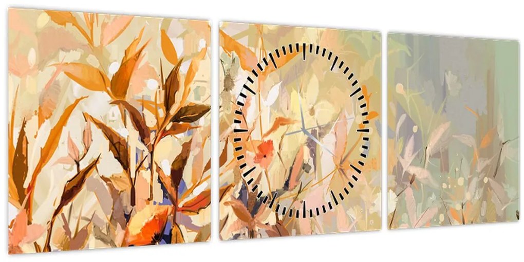 Kép - Festett növények (órával) (90x30 cm)