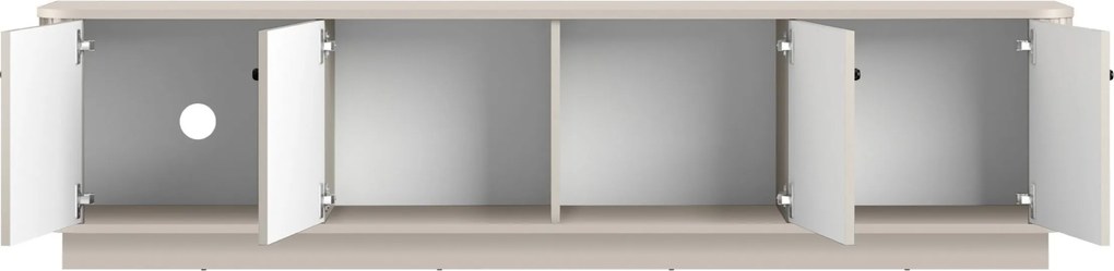Vesper 4D TV-szekrény 187 cm talapzaton - kasmír / fekete fogantyúk