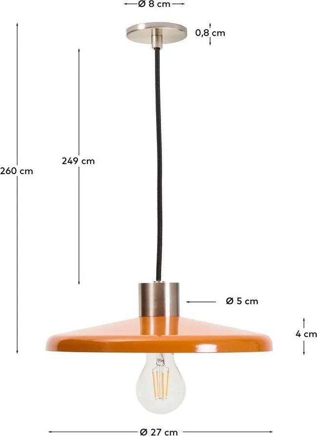 Narancssárga függőlámpa fém búrával Nuvira – Kave Home
