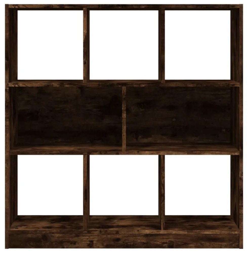 füstös tölgy színű szerelt fa könyvszekrény 97,5x29,5x100 cm