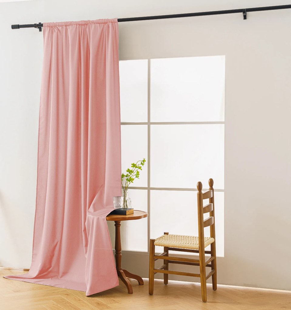 OXFORD LIGHT rózsaszín függöny 140x250 cm Felfüggesztés: Hullámos sínszalag